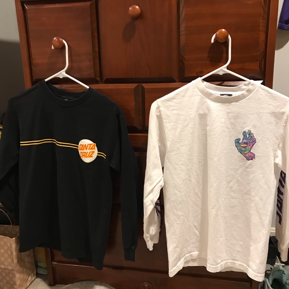 (Set of 2) Santa Cruz Long Sleeve Skateboard shirt